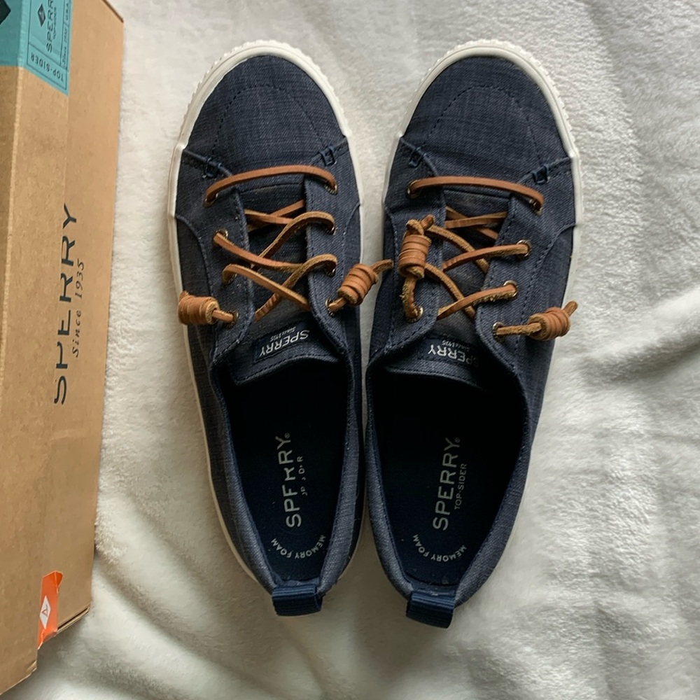 Sperry Slider crest vibe creeper navy womens shoe 9 m